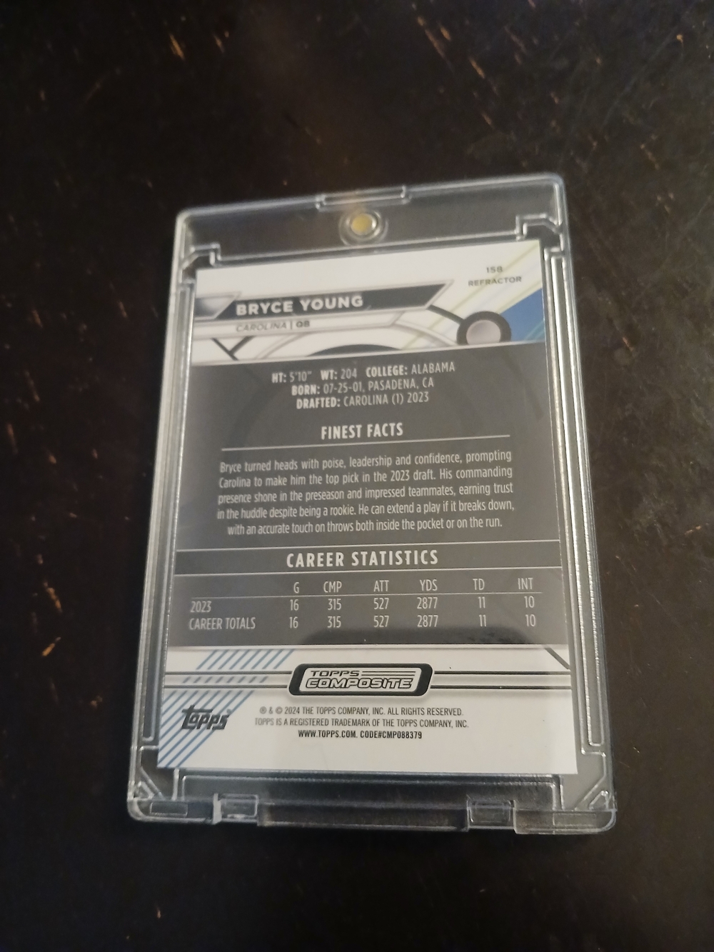 Topps  Finest Bryce Young  Rookie Refractor - Picture 2 of 2